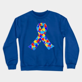 Autism Ribbon for Autism Pride and Awareness Crewneck Sweatshirt
